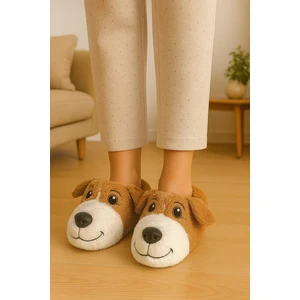 Unisex Yetişkin Köpek Figürlü Peluş Panduf Ev Pandufu Ev Botu