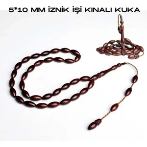 5X10 Iznik Işi Kınalı Kuka Tesbih - Özel El Işçiliği - Günlük Aksesuar Hediyelik - Kahverengi