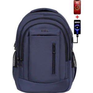 Unisex Okul Sırt Çantası Büyük Boy Çok Gözlü USB Type-C Su Geçirmez Oxford Kumaş Lise Üniversite