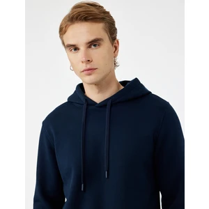 Şardonlu Uzun Kollu Basic Kapşonlu Sweatshirt