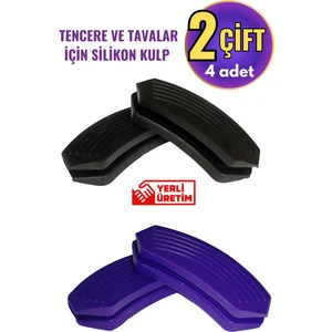 Silikon Tencere Tava Tutacağı Yanmaz Yapışmaz Tutamaç Eldiven 9x4 cm Renkli 2 Çift 4 Adetten Oluşur