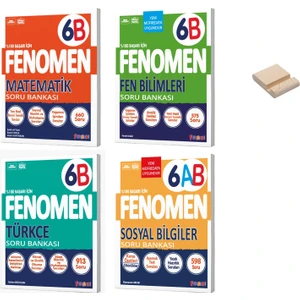 Fenomen Yayıncılık 6. Sınıf B Serisi Matematik Türkçe Fen ve Sosyal 4lü Soru Bankası + Telefon Standı