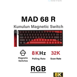 Fgg Fierce Gaming Gear MAD68 R Hall Effect Rapid Trigger 8k Mekanik Klavye (Manyetik Switch)