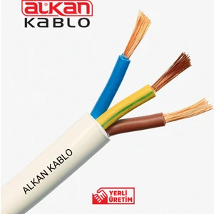 3x2,5 Mm² H05VV-F Ttr Kablo Beyaz (%100 Bakır) 5 Metre