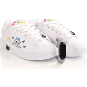  Labubu Baskılı Bağçıklı Kız Çocuk Spor Ayakkabı Sneaker(Kol Saati Hediyeli )
