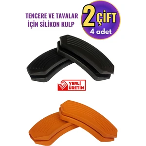 Silikon Tencere Tava Tutacağı Yanmaz Yapışmaz Tutamaç Eldiven 9x4 cm Renkli 2 Çift 4 Adetten Oluşur