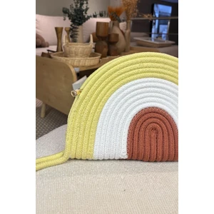 Moss Fermuarlı Hasır Jüt Vegan Clutch Çanta