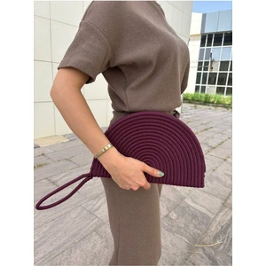 Moss Fermuarlı Hasır Jüt Vegan Clutch Çanta