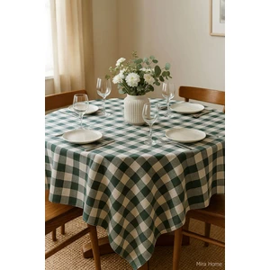Mira Home Kareli Masa Örtüsü Sofra Bezi 160X160 cm Happytime