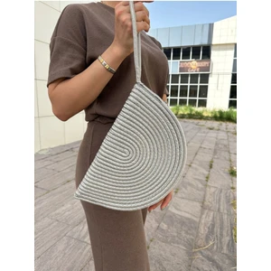 Moss Fermuarlı Hasır Jüt Vegan Clutch Çanta