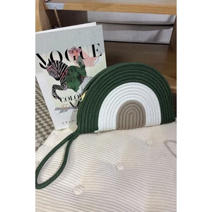 Moss Fermuarlı Hasır Jüt Vegan Clutch Çanta