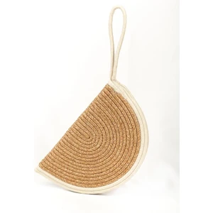 Moss Fermuarlı Hasır Jüt Vegan Clutch Çanta