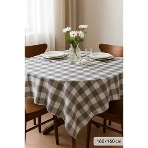 Mira Home Kareli Masa Örtüsü Sofra Bezi 160X160 cm Happytime