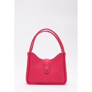 Fuşya Shk79 Deri Düğme Detaylı Çıtçıtlı Makyaj Çantalı Kol ve Omuz Çantası