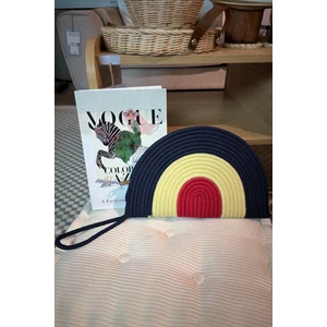 Moss Fermuarlı Hasır Jüt Vegan Clutch Çanta