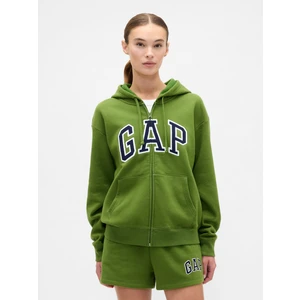 Kadın Yeşil Gap Logo Fleece Fermuarlı Sweatshirt