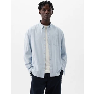 Erkek Mavi Gap Logo Oversize Oxford Gömlek