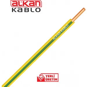 1x1,5 Mm² H07V-U Nya Kablo 100 Metre (%100 Bakır) Sarı-Yeşil