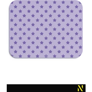 Mor Renkli Yıldız Desen Ergonomik Mouse Pad - 23 cm x 19 cm - Kaydırmaz Taban Ev ve Ofis Kullanımı Için Ideal Fare Altlığı Mousepad