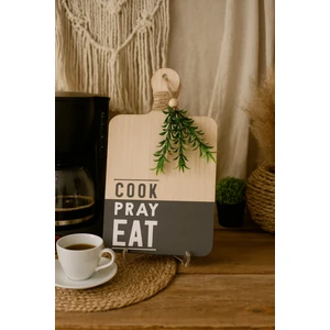 Dekoratif Kesme Tahtası Görünümlü Mutfak Tezgah Süsü (25*15 Cm) & (Sunum Ayağı Dahil Değil)