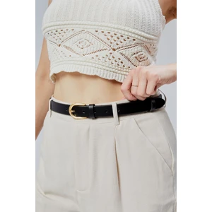 %100 Hakiki Derisi Sarı Toka Kadın Kemeri 2,5 cm S,yah