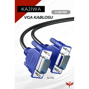 3 Metre VGA Kablo Monitör-Pc Görüntü Kablosu Premium 3mt