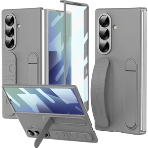 Samsung Galaxy Z Fold 7 Kılıf Elastik El Bandlı L Standlı Premium Orjinal Fold Yazılı Logo Kapak