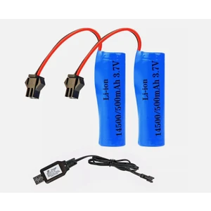 3.7V 14500 Lion 2 Adet Oyuncak Pili ve USB Şarj Cihazı