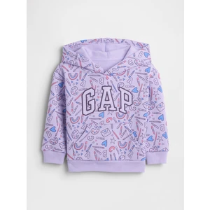 Kız Bebek Mor Gap Relaxed Logo Grafik Sweatshirt