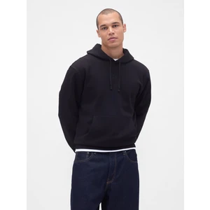 Erkek Siyah Relaxed Gap Mini-Logo Sweatshirt