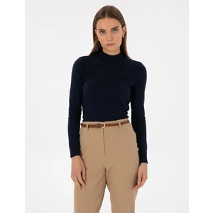 Pierre Cardin Kadın Lacivert Slim Fit Basic Kazak 50315768-VR033