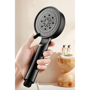 5 Fonksiyonlu Su Tasarruflu Duş Başlığı Turbo El Duşu Siyah Çok Fonksiyonlu Mat Duş Başlığı