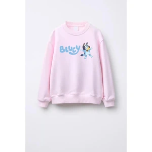 Unisex Çocuk Bluey Baskılı 3 Iplik Kumaş Pamuklu Sweatshirt