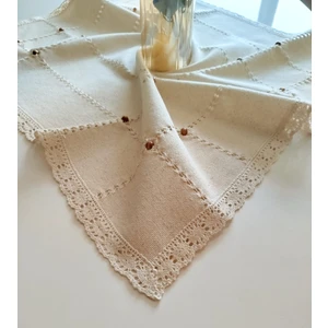 El Işi Antikalı  3 cm Pamuklu Güpür Otantik Masa Örtüsü