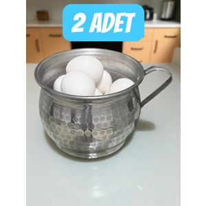 2'li Alüminyum Büyük Yumurta Haşlama Kabı 8-10 Yumurta Kapasiteli 14CM 2 Adet