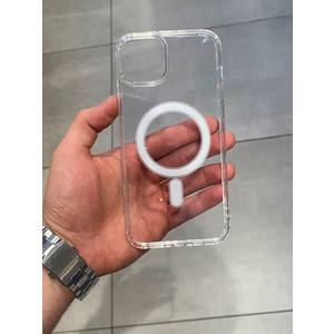 Iphone 14 Plus ve 15 Plus Uyumlu Magsafe Şarj Destekli Darbe Emici Şeffaf Silikon Kılıf