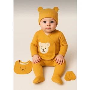 Bebek Bear Minimal Taş 5'li Yenidoğan Hastane Çıkışı Seti
