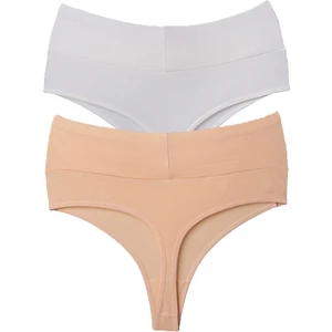 Vanilya Secret Tanga Yüksek Bel Toparlayıcı Pamuk 2'li Paket