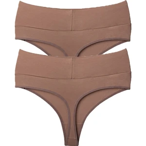 Vanilya Secret Tanga Yüksek Bel Toparlayıcı Pamuk 2'li Paket