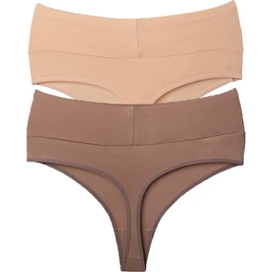 Vanilya Secret Tanga Yüksek Bel Toparlayıcı Pamuk 2'li Paket