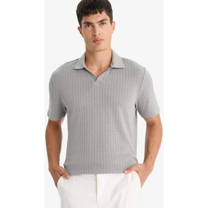 Triko Görünümlü Polo Yaka Kısa Kollu Tişört F4316AX25AU