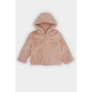 Kız Bebek Kapüşonlu Fermuarlı Pelüş Mont C5319A525AU