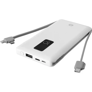 IP-T100C 10000 mAh Lightning + Micro + Type C Kablolu Powerbank Beyaz LCD'li Taşınabilir Pil Şarj