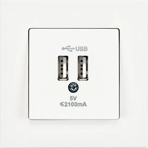 Günsan Elektrik Eqona Beyaz 2 USB Çıkışlı Şarj Prizi 5V 2.1A