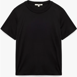 Pamuk Modal Karışımlı Slim Fit Kısa Kollu Bisiklet Yaka Basic Tişört