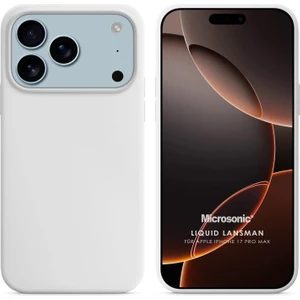 Apple iPhone 17 Pro Max Kılıf Liquid Lansman Silikon Beyaz