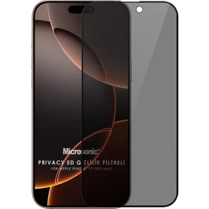 Apple iPhone 17 Pro Max Privacy 5d Gizlilik Filtreli Cam Ekran Koruyucu Siyah