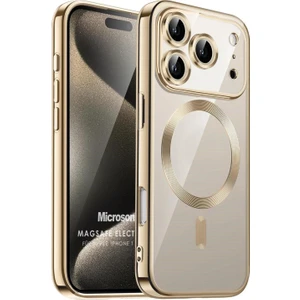 Apple iPhone 17 Pro Max Kılıf Magsafe Luxury Electroplate Gold
