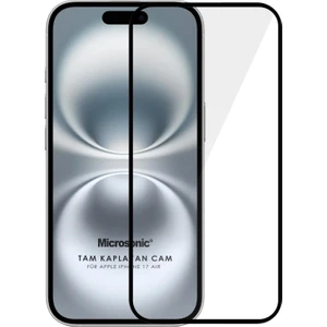 Apple iPhone 17 Air Tam Kaplayan Temperli Cam Ekran Koruyucu Siyah