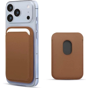 Apple iPhone 17 Pro Leather Wallet Magsafe Kahverengi